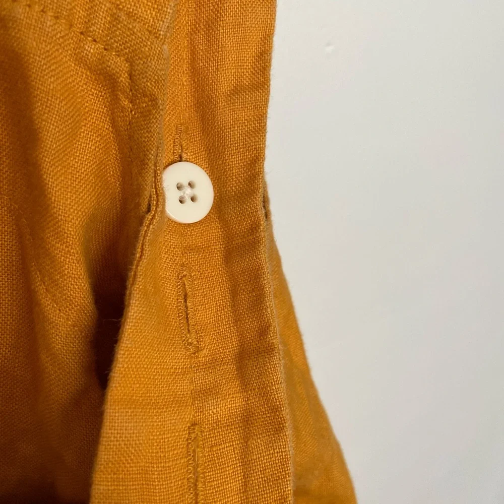 ☀️EVERLANE Square Neck 100% Linen Jumpsuit in Marigold